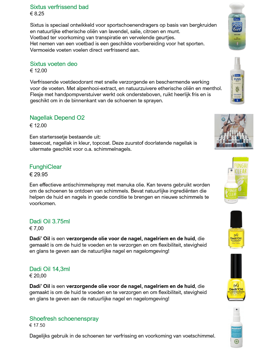 Producten Prijslijst Willemijn..